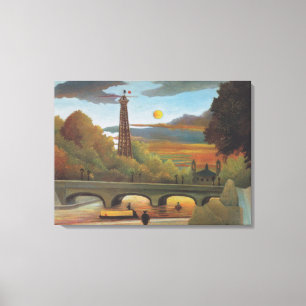Rousseau Seine en Eiffeltoren in de zon Canvas Afdruk
