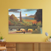 Rousseau Seine en Eiffeltoren in de zon Canvas Afdruk (Insitu (Woonkamer))