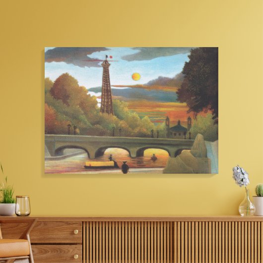 Rousseau Seine en Eiffeltoren in de zon Canvas Afdruk (Insitu (Woonkamer))