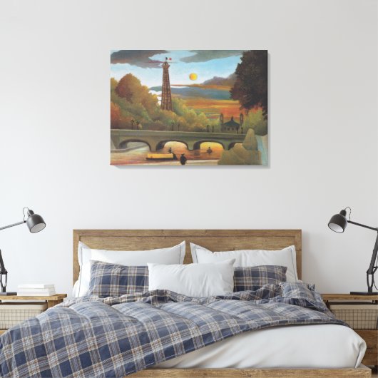 Rousseau Seine en Eiffeltoren in de zon Canvas Afdruk (Insitu (Slaapkamer))