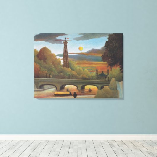 Rousseau Seine en Eiffeltoren in de zon Canvas Afdruk (Insitu (Houten vloer))