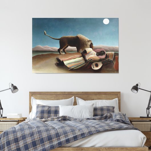 Rousseau Sleeping Gypsy Lion Painting Canvas Afdruk (Insitu (Slaapkamer))