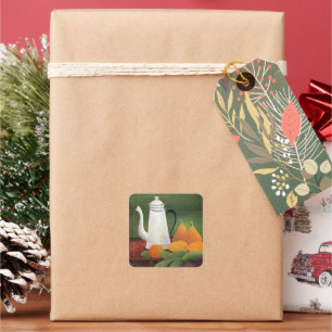 Rousseau - Stilleven met theepot en fruit Vierkante Sticker