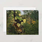 Rousseau-strijd tussen Tiger en Buffalo Briefkaart (Voorkant / Achterkant)