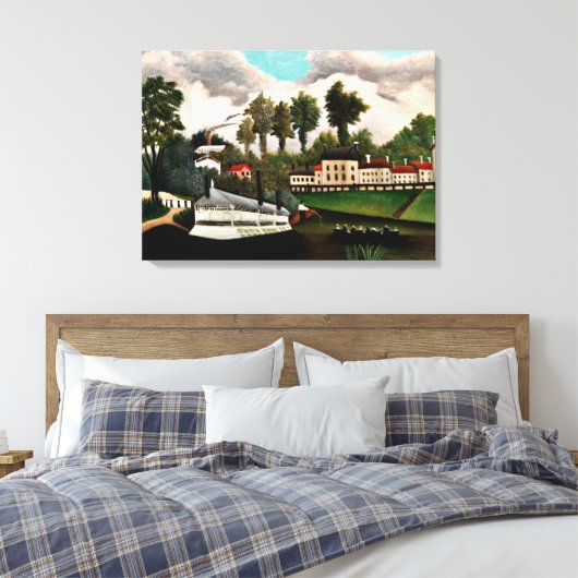 Rousseau - The Laundry Boat, fijn kunstschilderij, Canvas Afdruk (Insitu (Slaapkamer))