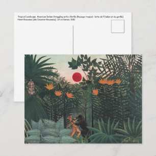 Rousseau - Tropisch landschap, Indiaan en Gorilla Briefkaart