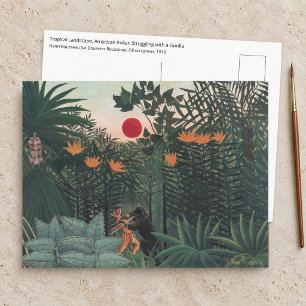 Rousseau - Tropisch landschap, Indiaan en Gorilla Briefkaart