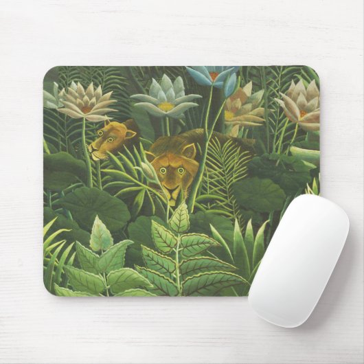 Rousseau Tropisch Oerwoud Leeuw Schilderen Muismat (Met muis)