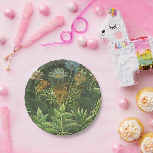 Rousseau Tropisch Oerwoud Leeuw Schilderen Papieren Bordje (Feest)