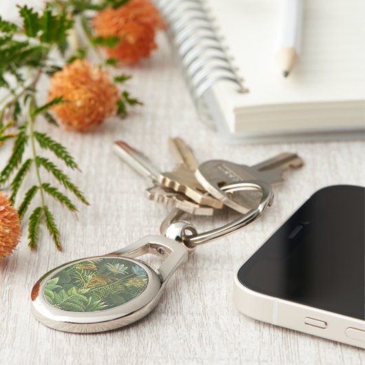 Rousseau Tropisch Oerwoud Leeuw Schilderen Sleutelhanger (Zijkant)