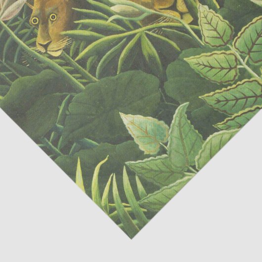Rousseau Tropisch Oerwoud Leeuw Schilderen Tissuepapier (Detail)