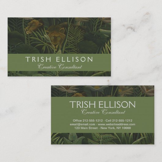 Rousseau Tropisch Oerwoud Leeuw Schilderen Visitekaartje (Voorkant / Achterkant)