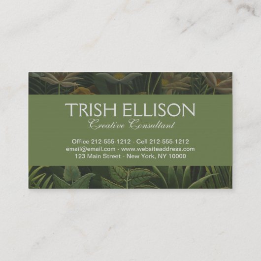 Rousseau Tropisch Oerwoud Leeuw Schilderen Visitekaartje (Achterkant)