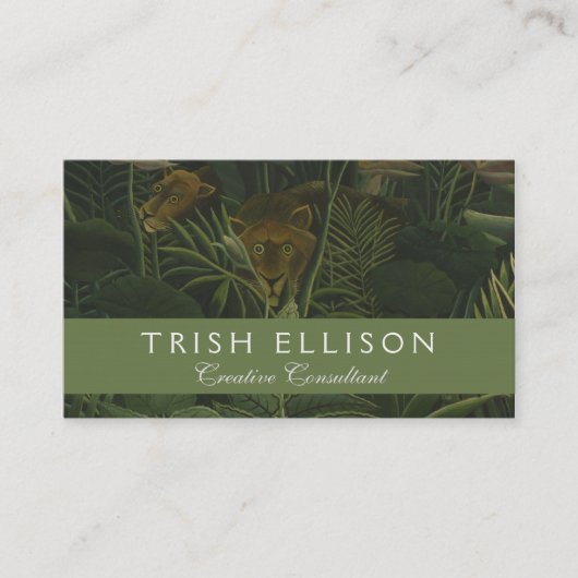 Rousseau Tropisch Oerwoud Leeuw Schilderen Visitekaartje (Voorkant)