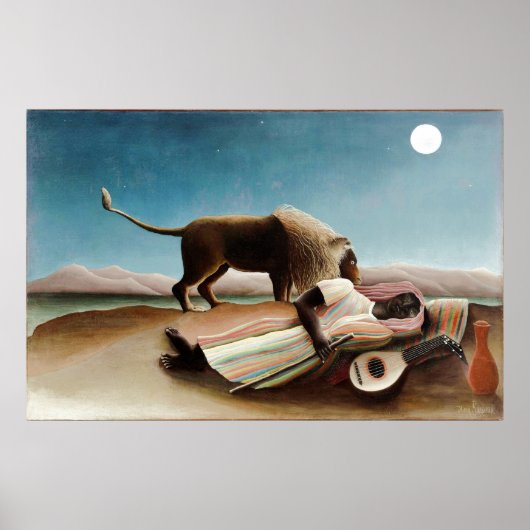 Rousseau's "De Slapende Zigeuner" (1897) Poster (Voorkant)