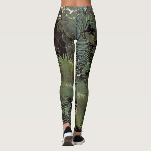 Rousseau's Hungry Lion art leggings (Achterkant)