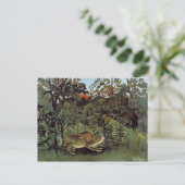 Rousseau's Hungry Lion briefkaart (Staand voorkant)