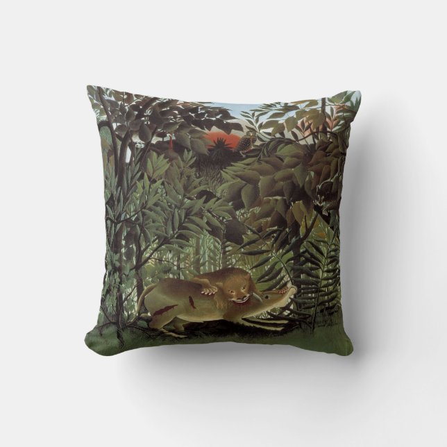 Rousseau's Hungry Lion gooit kussen (Voorkant)