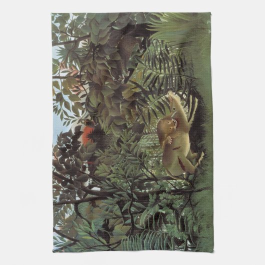 Rousseau's Hungry Lion handdoek (Verticaal)