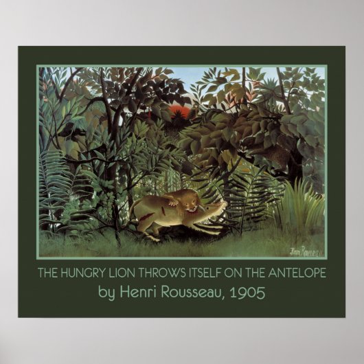 Rousseau's Hungry Lion poster (Voorkant)