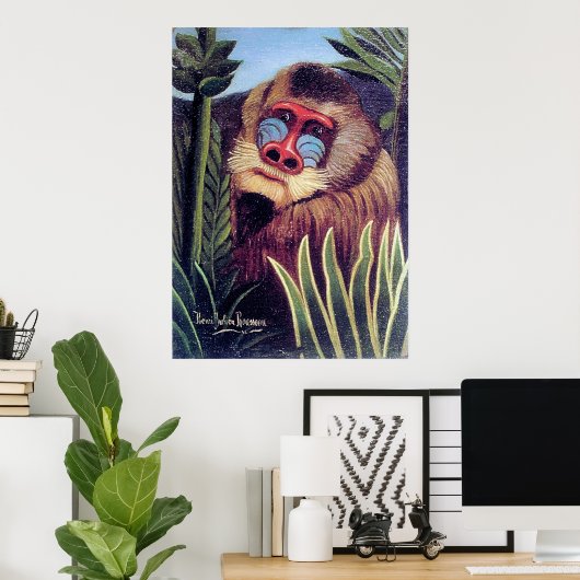 Rousseau's "Mandrill in the Oerwoud" (circa 1909) Poster (Thuiskantoor)