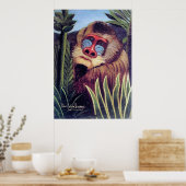 Rousseau's "Mandrill in the Oerwoud" (circa 1909) Poster (Keuken)