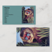 Rousseau's "Mandrill in the Oerwoud" (circa 1909) Visitekaartje (Voorkant / Achterkant)