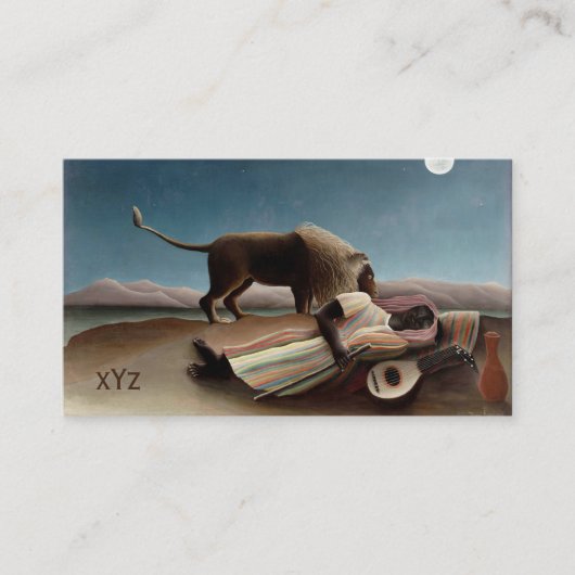 Rousseau's Sleeping Gypsy aangepaste visitekaartje (Voorkant)