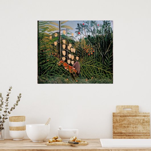 Rousseau's Struggle between Tiger and Bull (1909) Poster (Keuken)