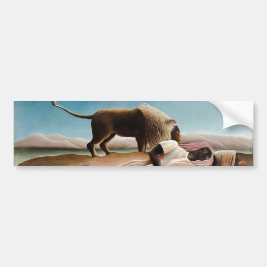 Rousseau's "The Sleeping Gypsy" (1897) Bumpersticker (Voorkant)