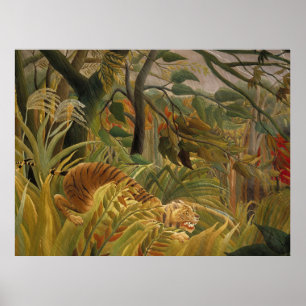 Roussequ Jungle Tropische Tijger Kunst Poster