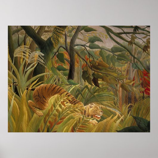 Roussequ Jungle Tropische Tijger Kunst Poster (Voorkant)