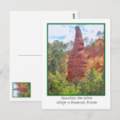 ROUSSILLON, OCHRE VILLAGE, PROVENCE,FRANCE BRIEFKAART (Voorkant / Achterkant)