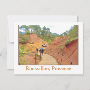 Roussillon, Provence, oker en roos gekleurde kliff Briefkaart