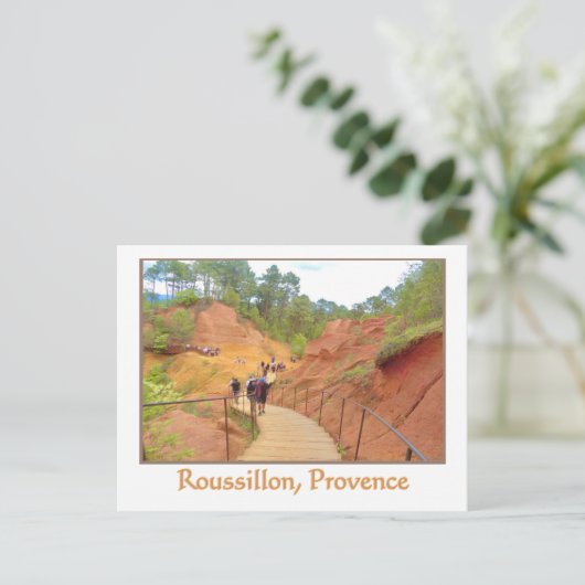 Roussillon, Provence, oker en roos gekleurde kliff Briefkaart (Staand voorkant)