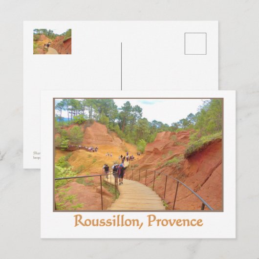 Roussillon, Provence, oker en roos gekleurde kliff Briefkaart (Voorkant / Achterkant)