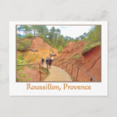 Roussillon, Provence, oker en roos gekleurde kliff Briefkaart (Voorkant)