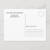 Roust stijlvolle handgeschreven foto Opslaan Datum Aankondigingskaart (Achterkant)