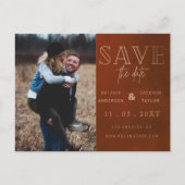 Roust stijlvolle handgeschreven foto Opslaan Datum Aankondigingskaart (Voorkant)