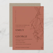 ROUSTE LIJN VAN HET TEKENFLORAAL DAT WE DE KNOT IN BEDANKKAART (Voorkant / Achterkant)