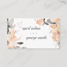 ROUSTE TERRACOTTA BROWN WATERVERF FLORAL WEDING PLAATSKAARTJE