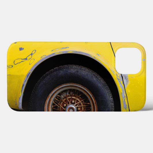 Rousty Roadmaster Tire, met pellen geel geverfde a Case-Mate iPhone Case (Achterkant (horizontaal))