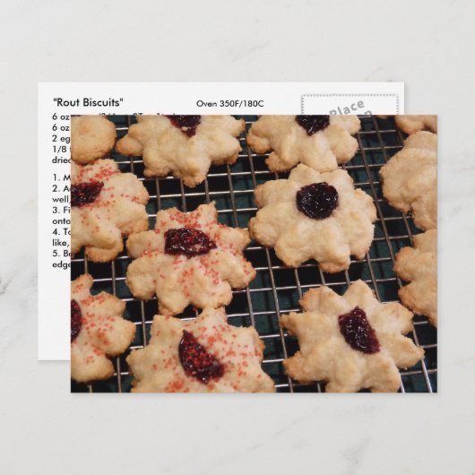 Rout Biscuits Cookie Recipe Post Card Briefkaart (Voorkant / Achterkant)
