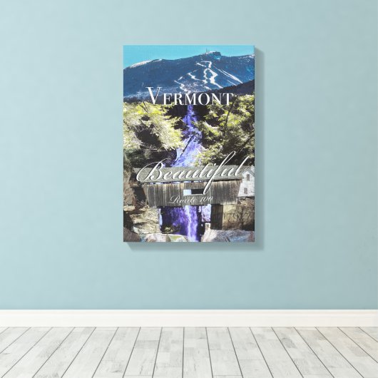 Route 100, Vermont Canvas Afdruk (Insitu (Houten vloer))