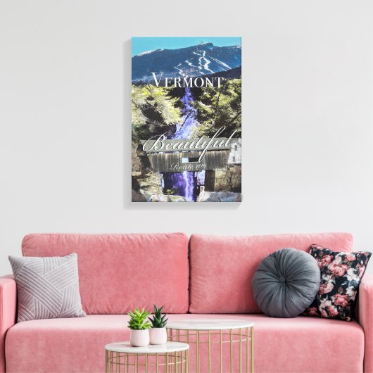 Route 100, Vermont Canvas Afdruk (Insitu (Woonkamer))