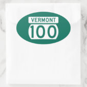 Route 100, Vermont, Verenigde Staten Ovale Sticker (Tas)