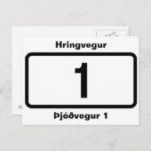 Route 1 (Þjóðvegur 1) Ring Road (Hringvegur) Briefkaart (Voorkant / Achterkant)