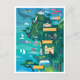 Route 1 Californisch Briefkaart