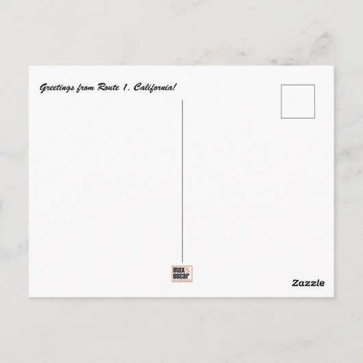 Route 1 Californisch Briefkaart (Achterkant)