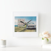 Route 1, Key West, Florida Retro stijl Vierkante Klok (Huis)